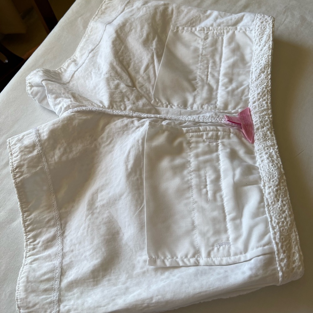 Women's White Eyelet Shorts - Picture 6 of 9